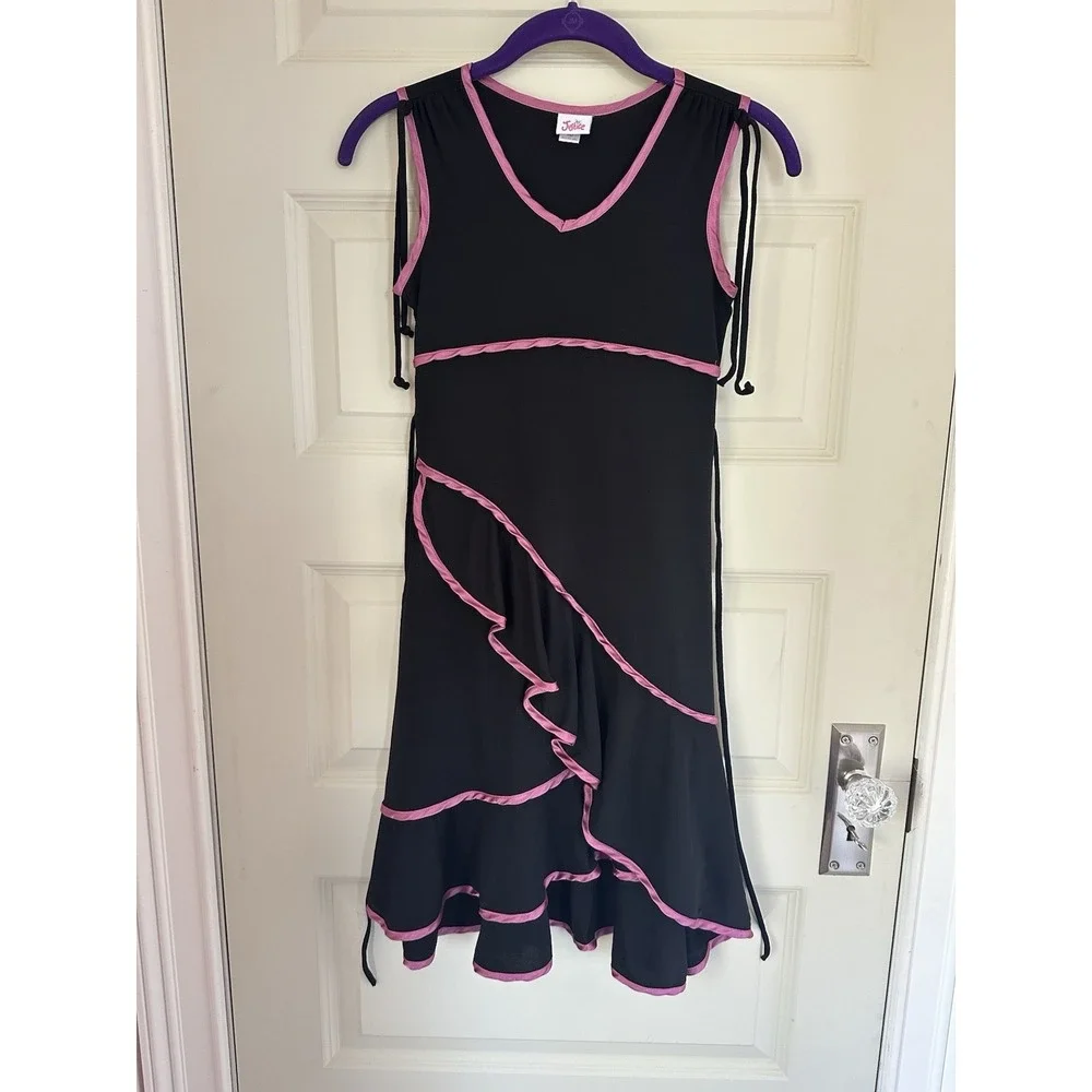 Justice Girls Dress Size 10 Black & Pink‎ Sleeveless Made In USA